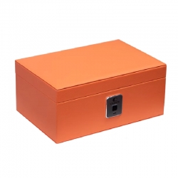 Электронный сейф для ювелирных украшений Xiaomi CRMCR Jewelry Storage Box Made Of Kaling Leather Big Size Orange (BGX-X1-2024A)