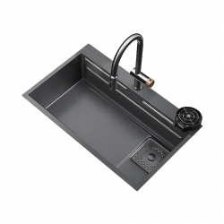 Многофункциональная кухонная мойка со смесителем Xiaomi HIGOLD HT Series Single Bowl Waterfall Sink 750х480mm (956137 + 824031 + накладная мойка + доп вставка + мойка чашек + доска)