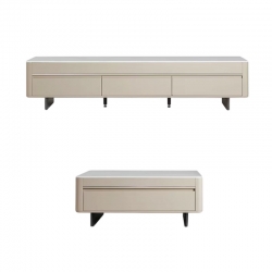 Комплект журнальный столик и тумба под телевизор 200 см Xiaomi Linsy A Coffee Table And Home TV Cabinet Beige/White (VK2L-A + VK1M-A)