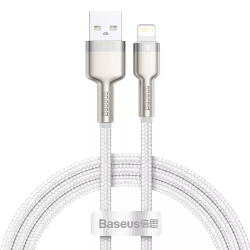 Кабель Baseus Cafule Series Metal Data Cable USB to iP 2.4A 1m White (CALJK-A02)