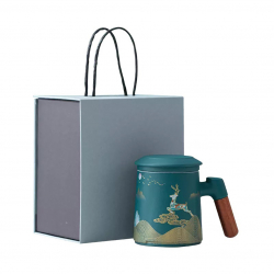 Фарфоровая чашка для чая с керамическим фильтром Zesee Selected Ceramic Tea Cup Daisy Green Applications