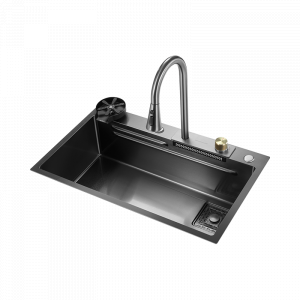 Многофункциональная кухонная мойка Xiaomi Mensarjor Raindance Waterfall Double Ladder Nano Sink 750х450 cm (TS7545B-A1NH) (с выдвижным смесителем)