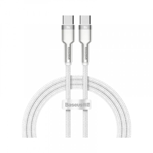 Кабель Baseus Cafule Series Metal Data Cable Type-C to Type-C 100W 2m White (CATJK-D02)