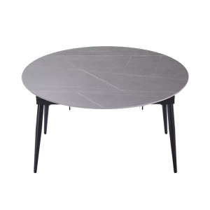 Круглый обеденный раздвижной стол со столешницей из керамогранита Xiaomi 8H Jun Telescopic Rock Board Dining Table 1.35х1.35 m/0.8 х0.75 m Grey (YB4)