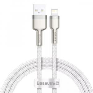 Кабель Baseus Cafule Series Metal Data Cable USB to iP 2.4A 1m White (CALJK-A02)